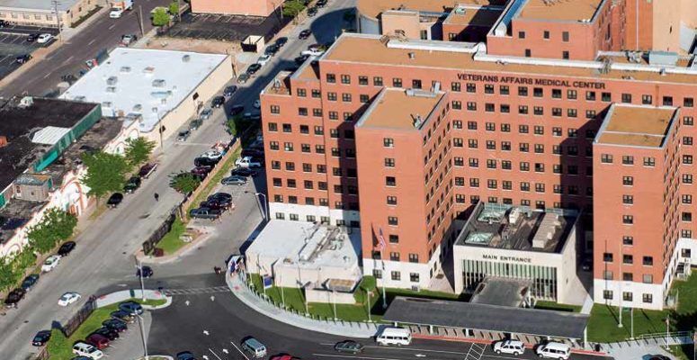 veterans affairs building with security system